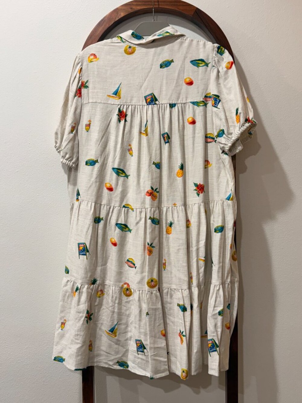 Jane + Delancey, tropical collared dress. Size L - Picture 6 of 6
